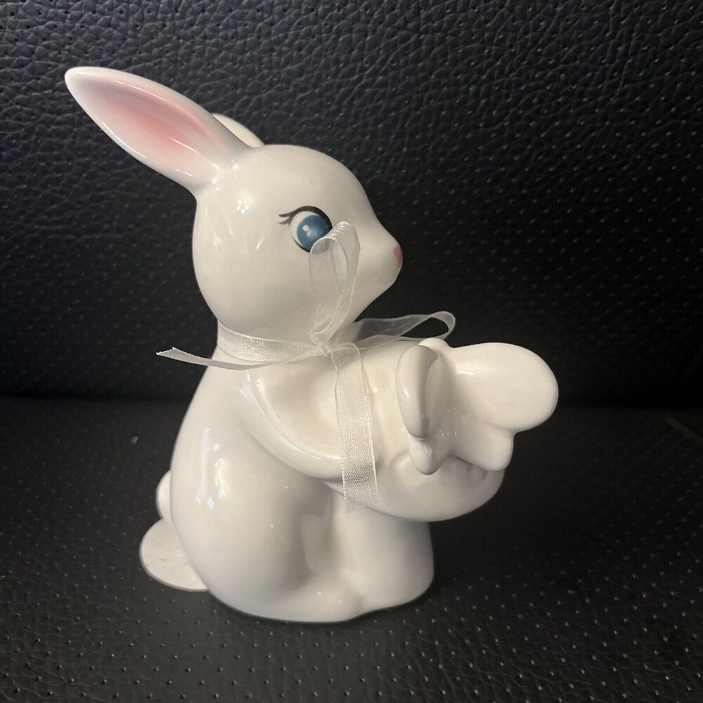 SPRITZ CERAMIC WHITE BUNNY WITH MUSHROOM EASTER 2024 FOR TARGET